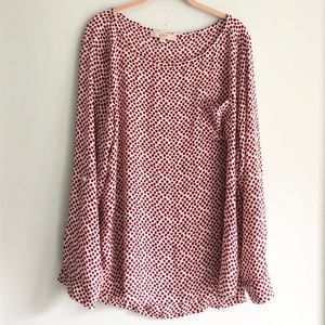 Ann Taylor LOFT Spotted Pocket Blouse XXL